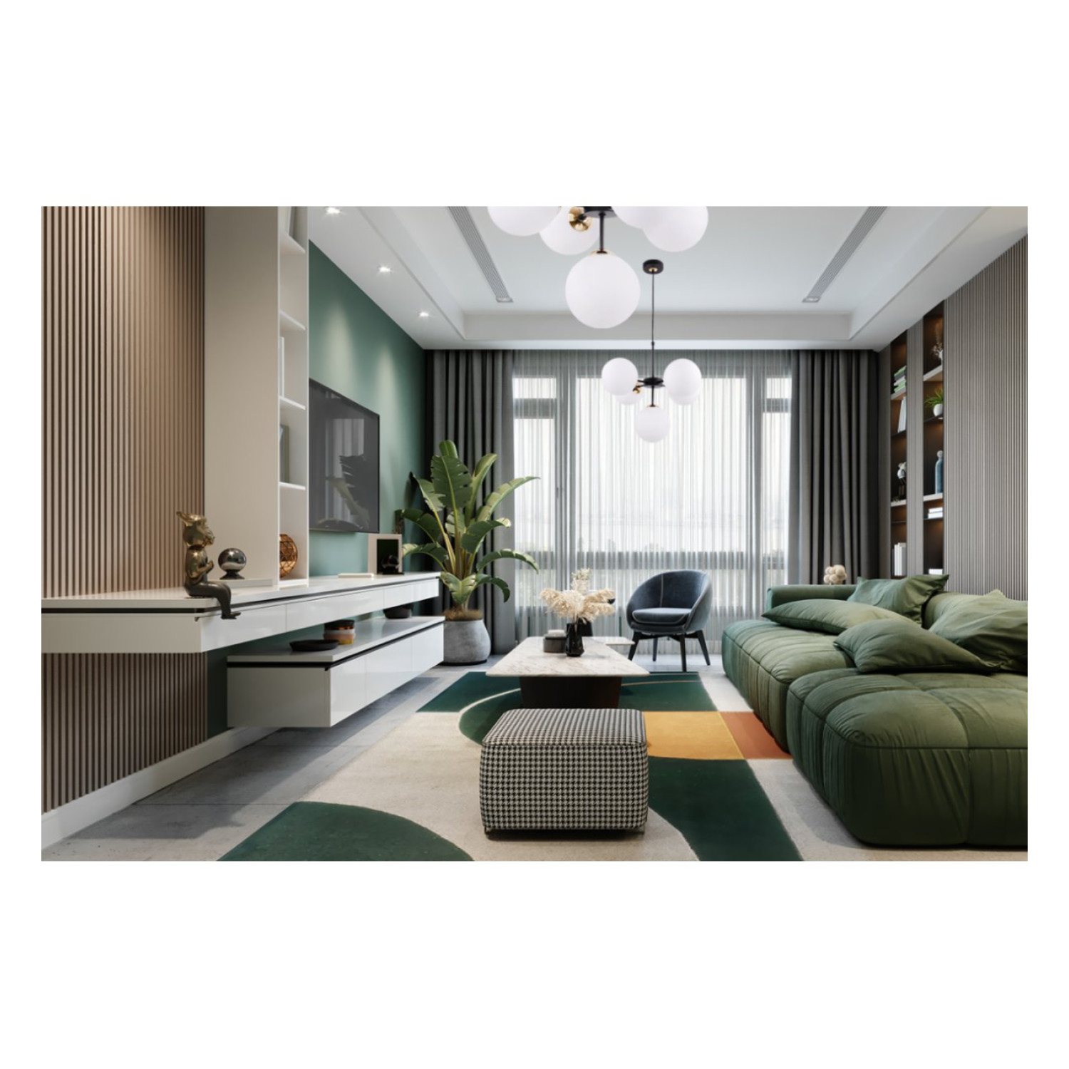 Černozlatá Regulovatelná Stropní Lampa se 5 Bílými Foukanými Stínidly"IMPERIA" foto8