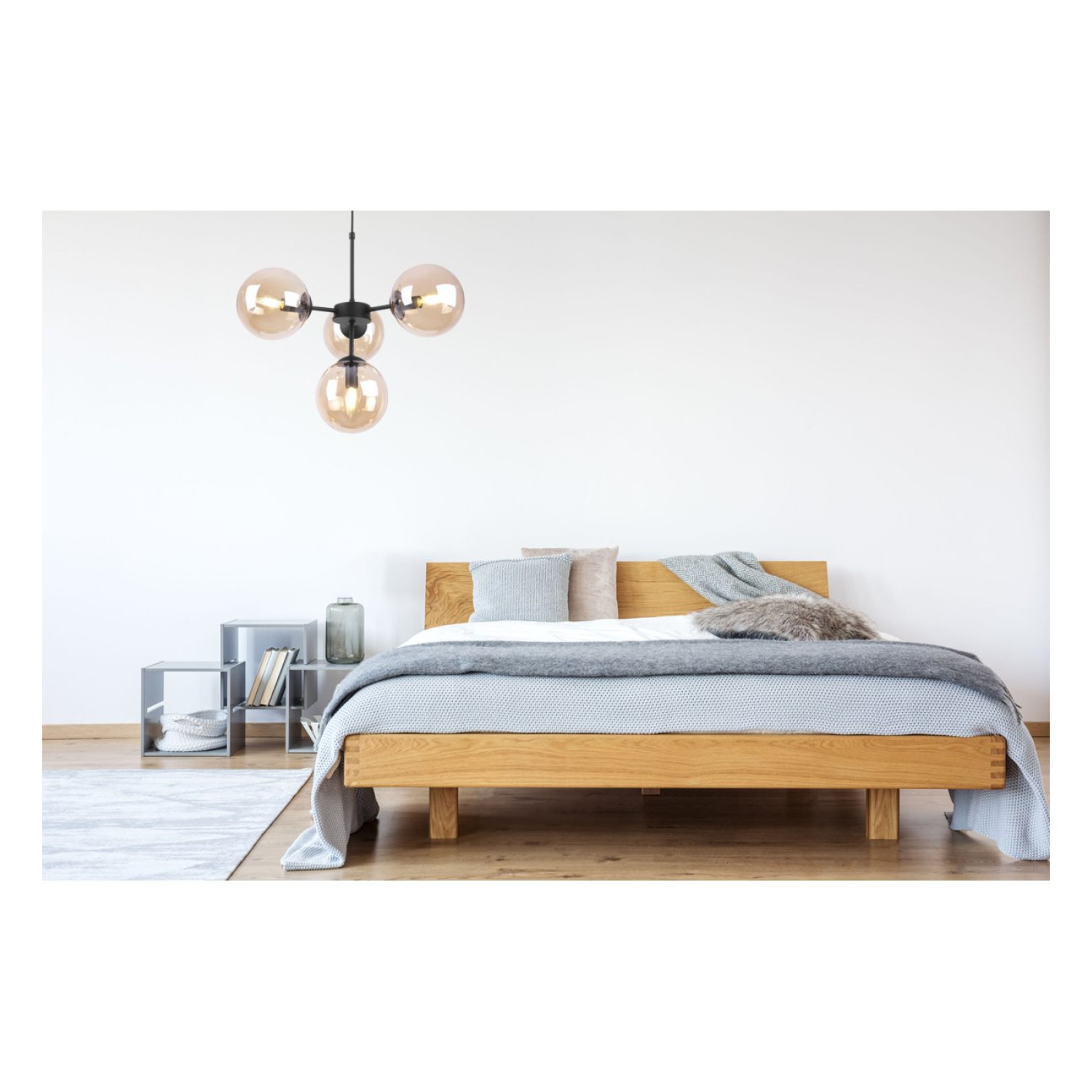 Černá Regulovatelná Stropní Lampa se 4 Medově Transparentními Foukanými Stínidly "IMPERIA" foto9