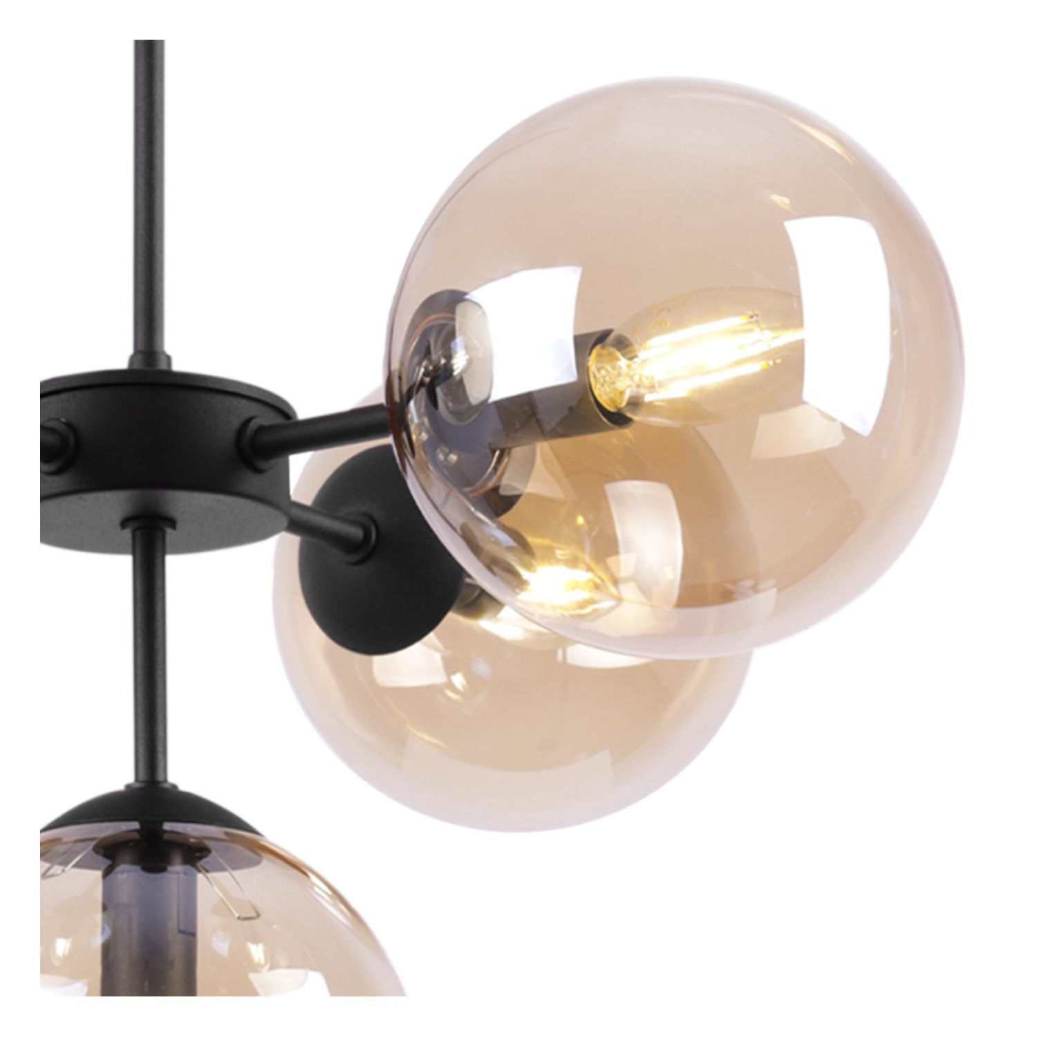 Černé světlo s regulací délky a medovými stínidly pro obývák a kancelář "IMPERIA" foto5