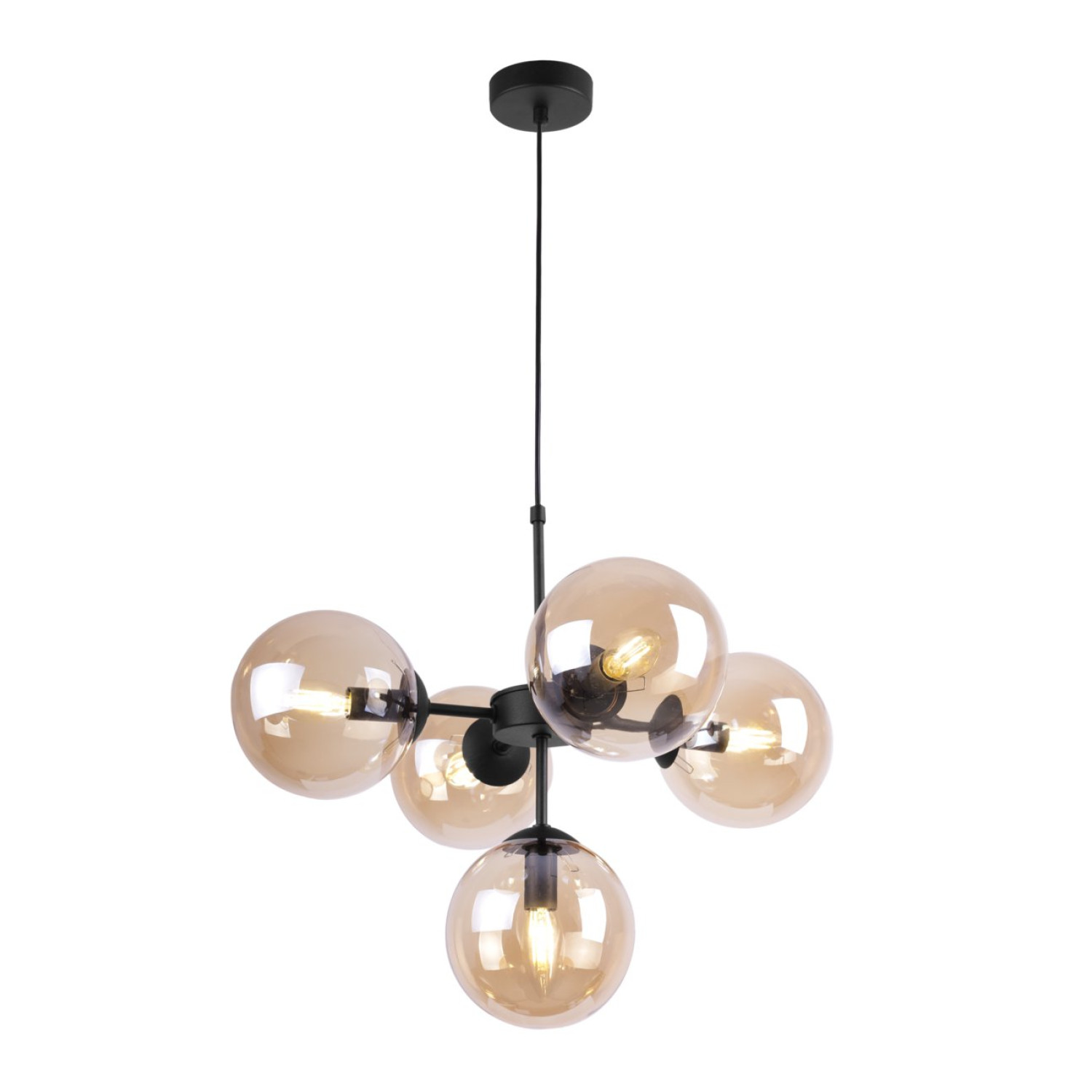 Černé světlo s regulací délky a medovými stínidly pro obývák a kancelář "IMPERIA" foto7