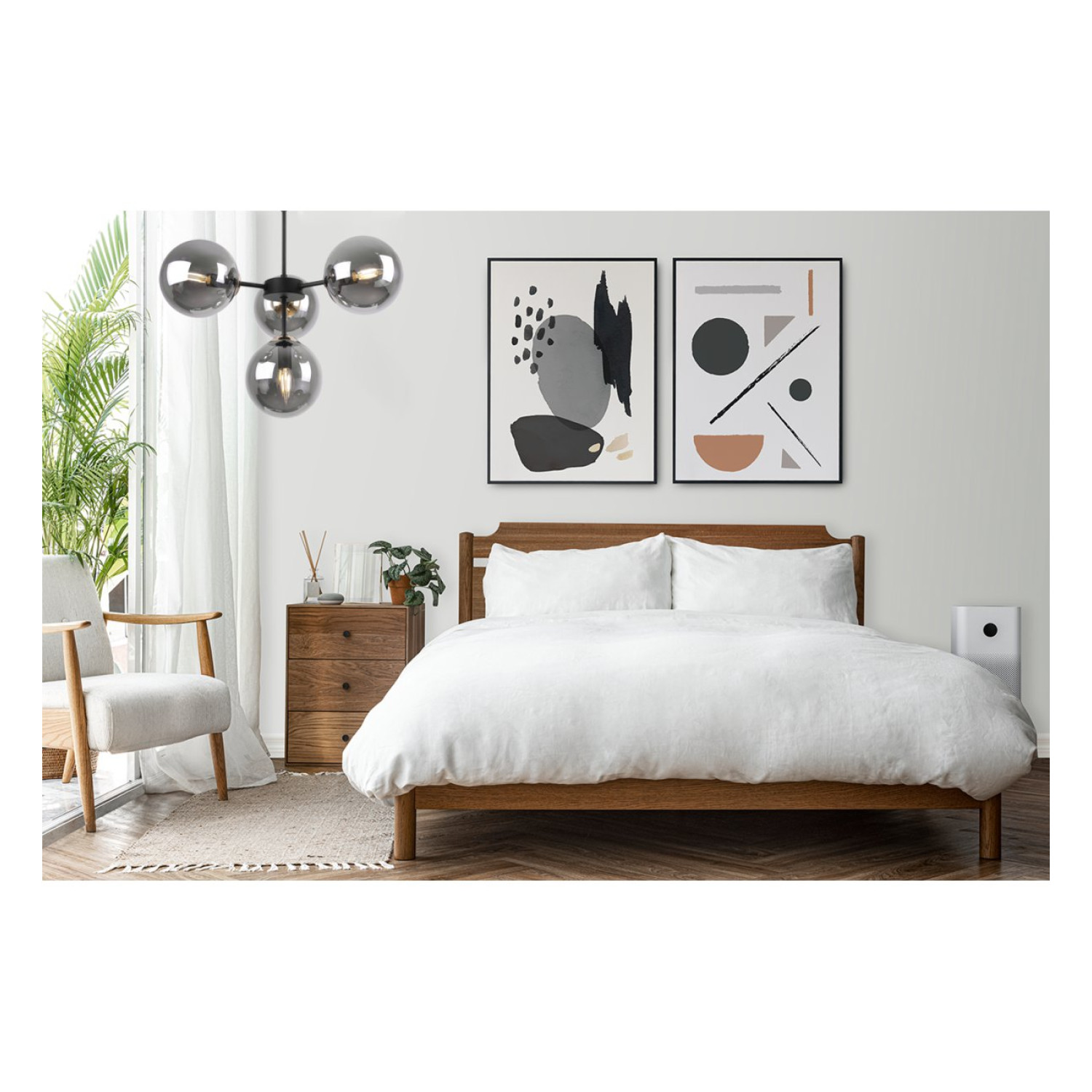 Černé Závěsné Svítidlo se Zlatými Prvky a Regulací Délky, 4 Grafitová Transparentní Stínidla "IMPERIA" foto9