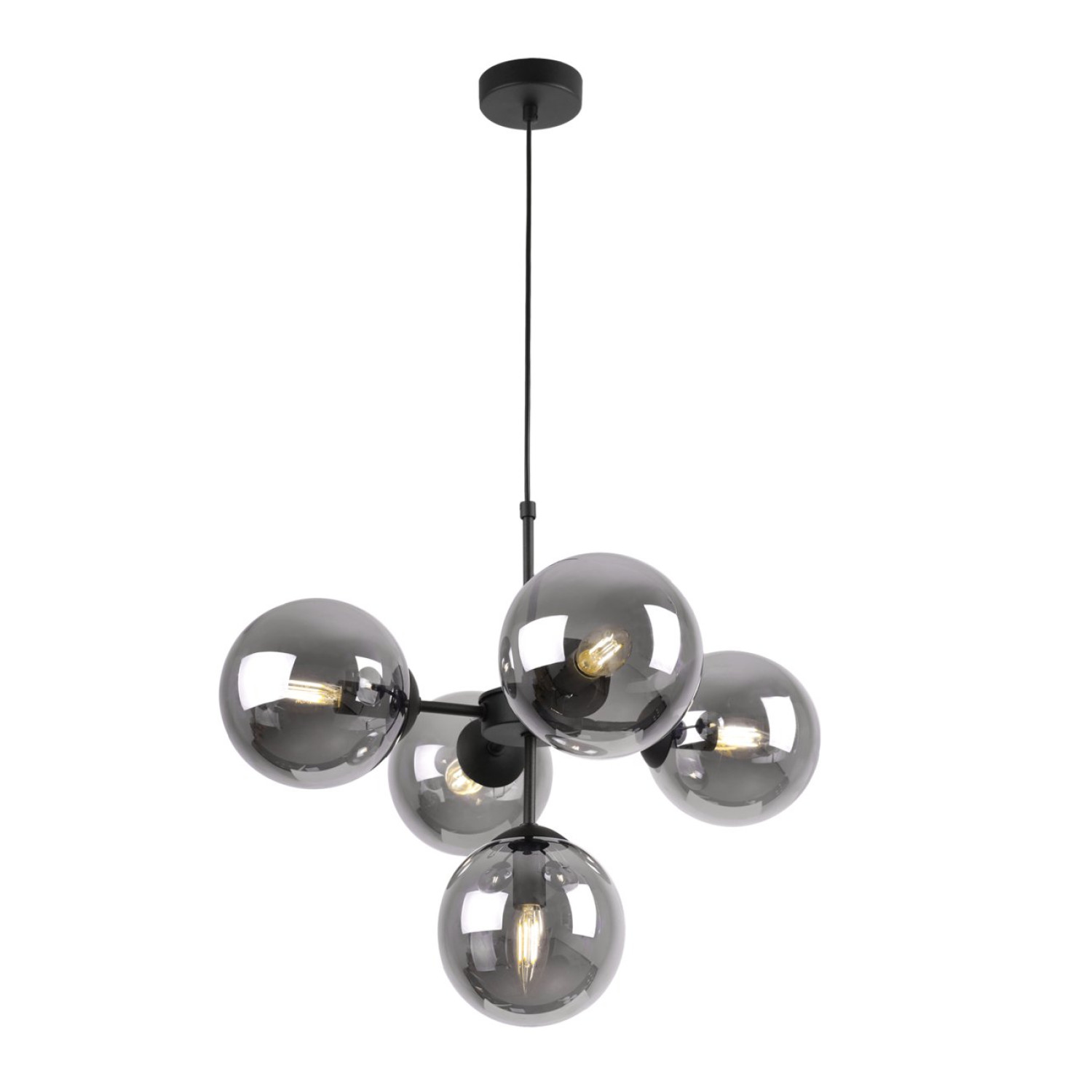 Elegantní závěsné svítidlo s variabilní délkou a pěti transparentními stínidly "IMPERIA" foto3