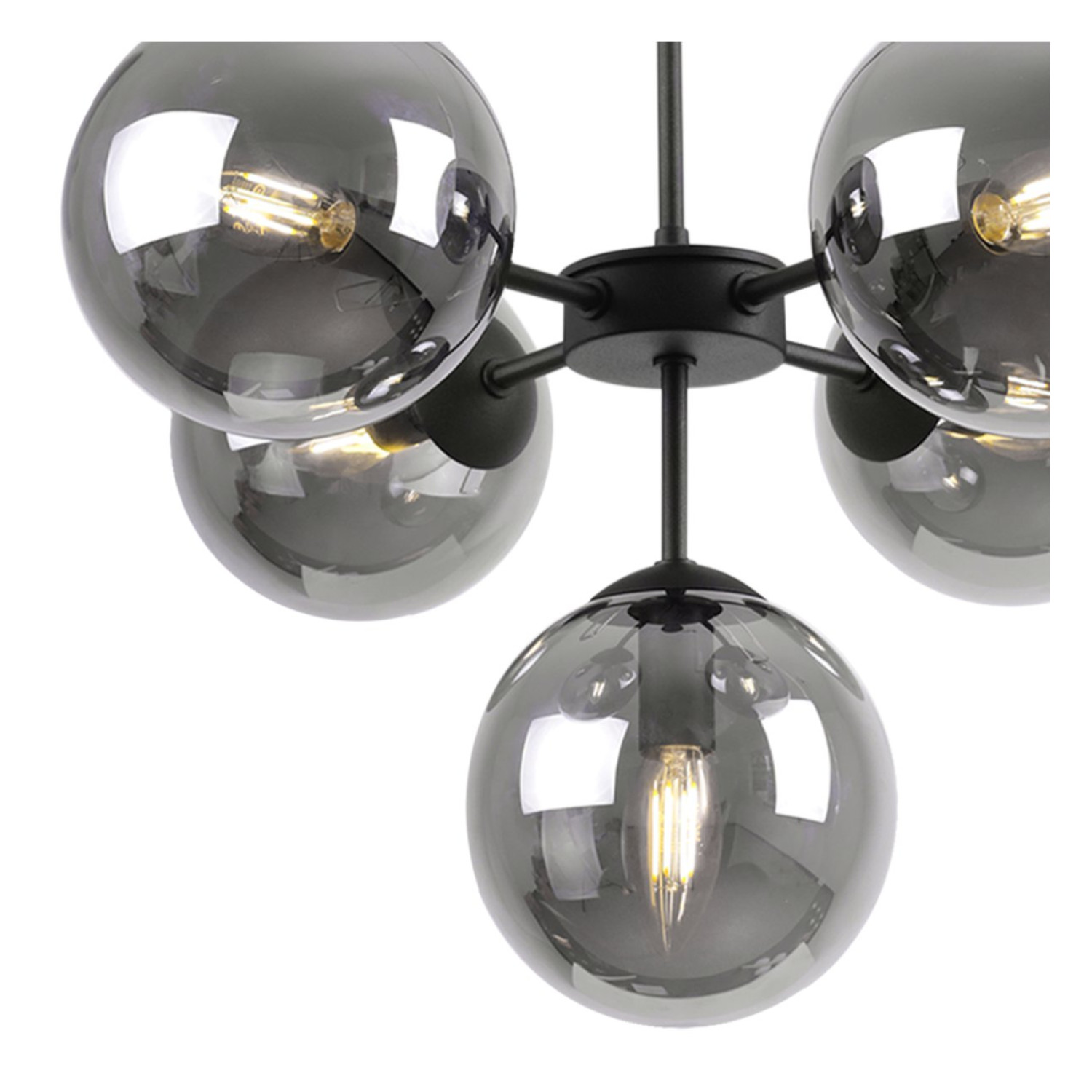 Elegantní závěsné svítidlo s variabilní délkou a pěti transparentními stínidly "IMPERIA" foto5