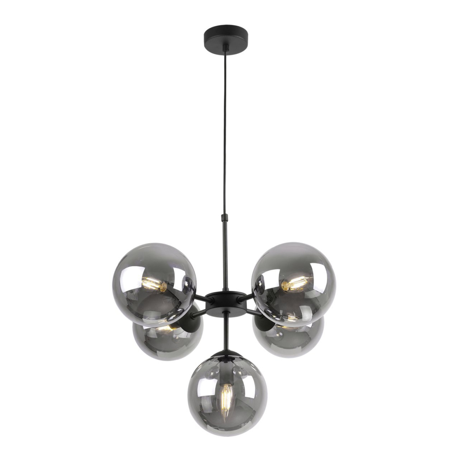 Elegantní závěsné svítidlo s variabilní délkou a pěti transparentními stínidly "IMPERIA" foto7