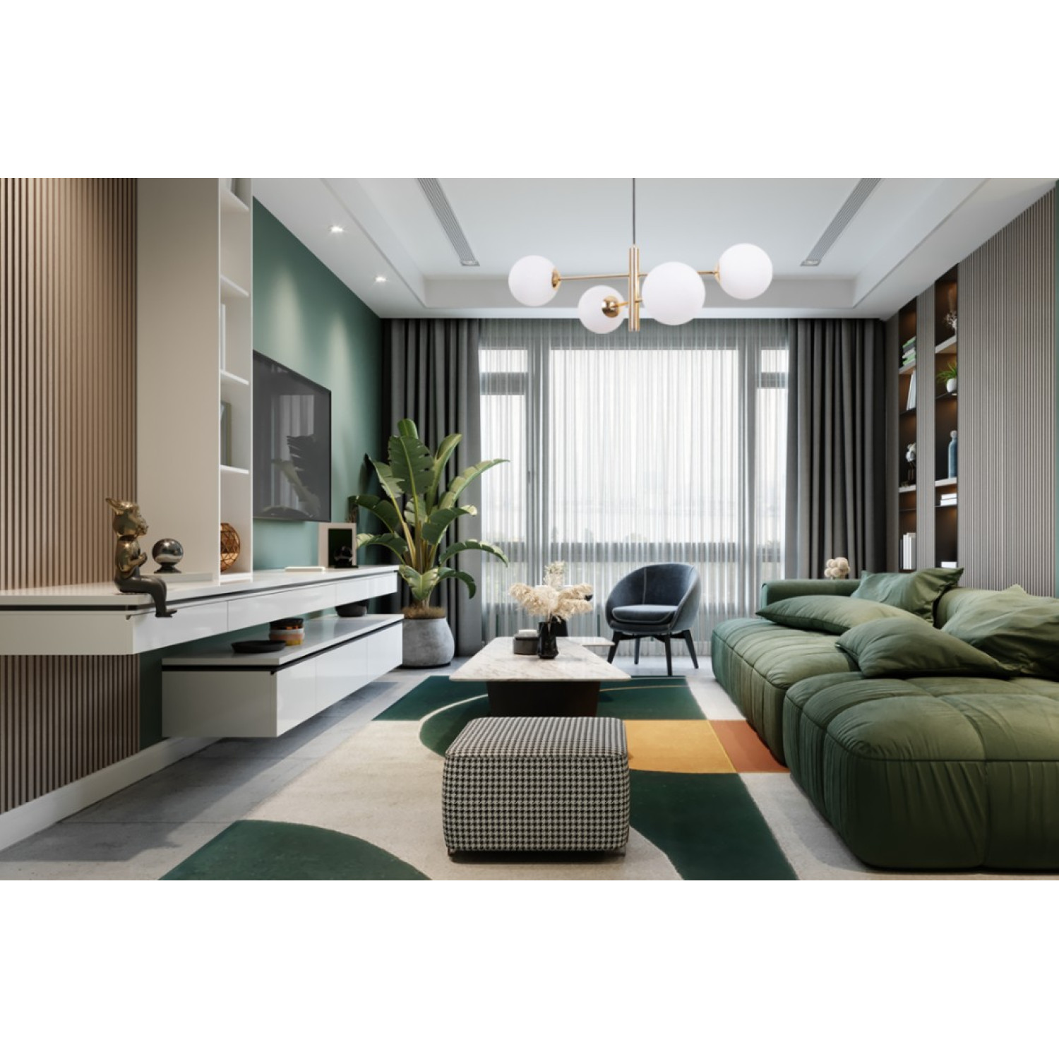 Závěsné svítidlo ve zlatém provedení s bílými foukanými stínidly - "Kvintesence Glamouru"."VICENZA" foto5