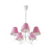 Závěsný lustr na řetězu s růžovými stínítky 13605 "Lillian" foto3