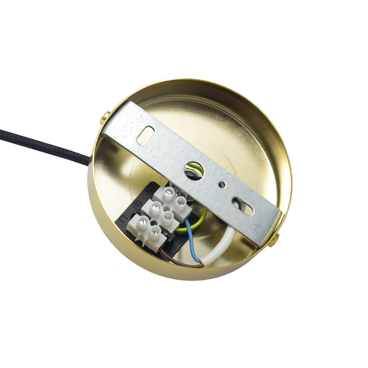 Luxusní závěsný textilní kabel pro svítidlo v zlatém provedení foto2