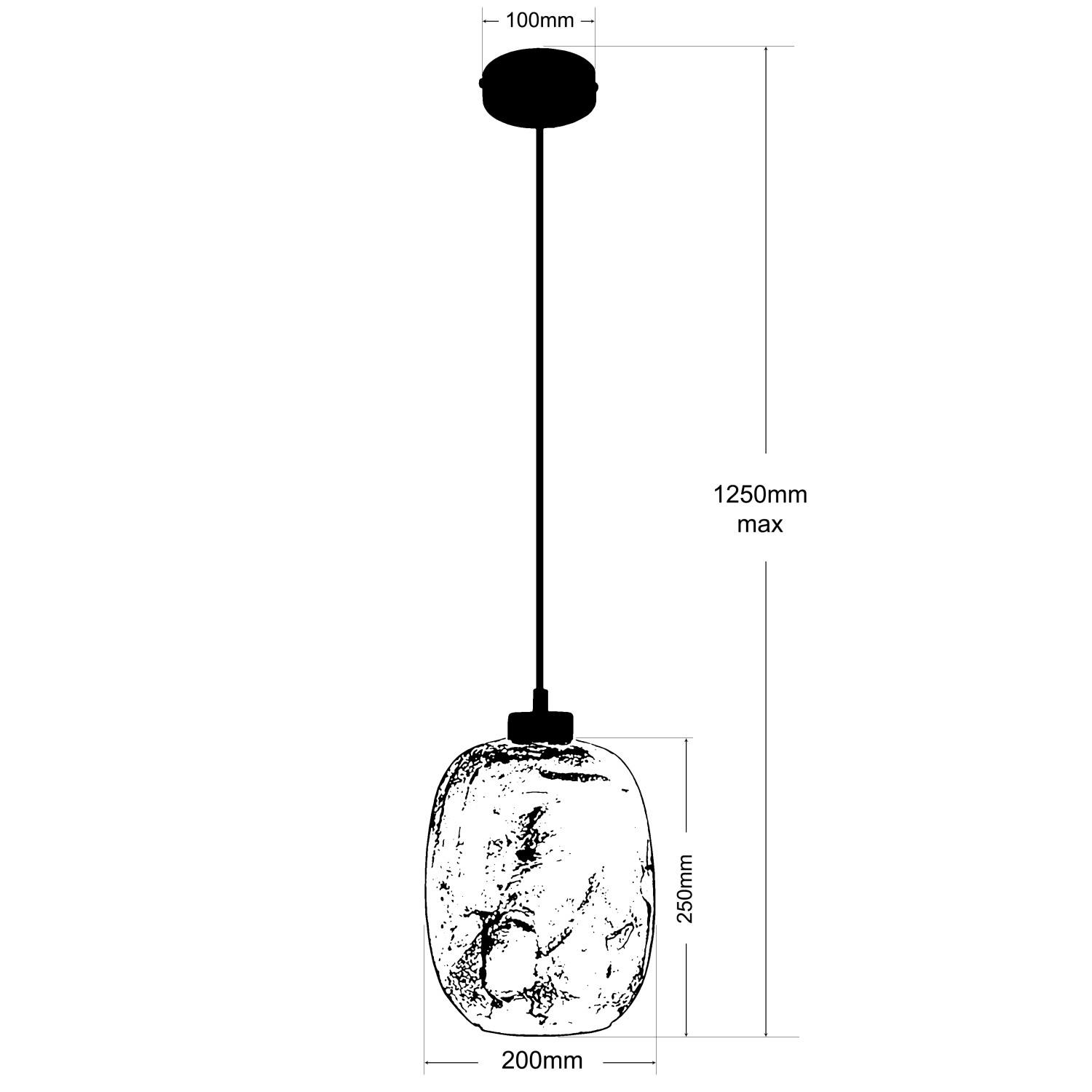 Závěsné svítidlo se stínítkem z foukaného skla v barvě fialová melanž 19603  "Marble" made in Italy foto3
