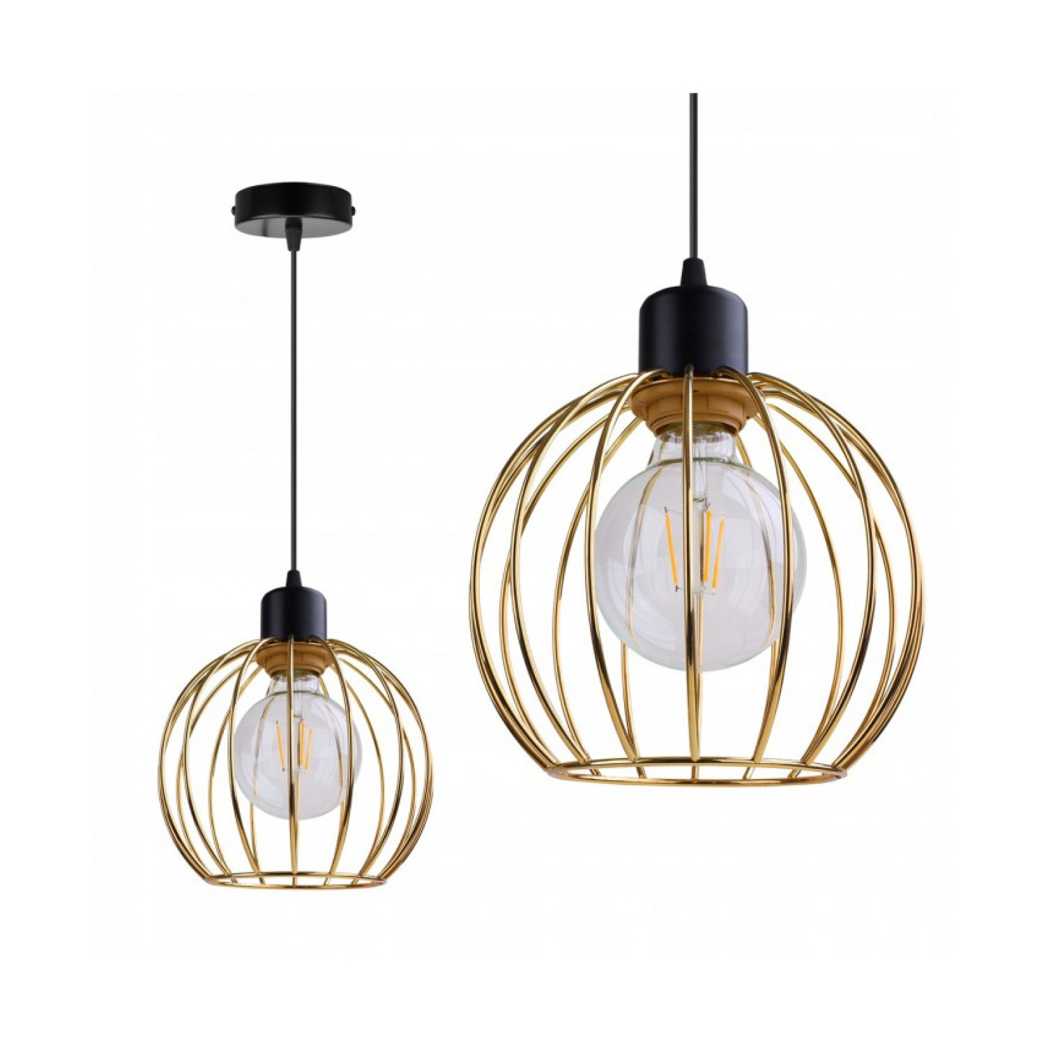 Závěsné svítidlo na lanku s kovovým stínítkem LH017 "MONA" foto7