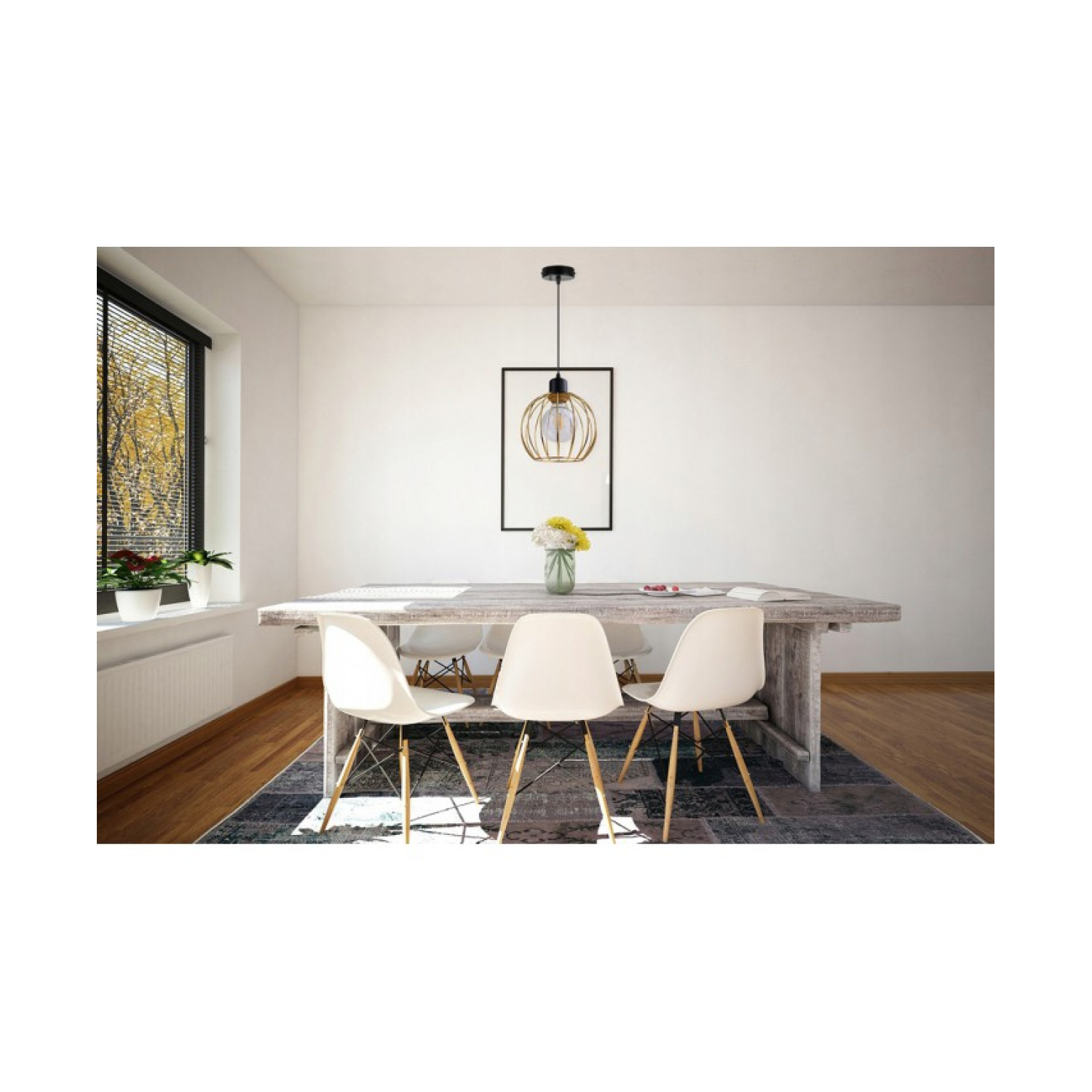 Závěsné svítidlo na lanku s kovovým stínítkem LH017 "MONA" foto2