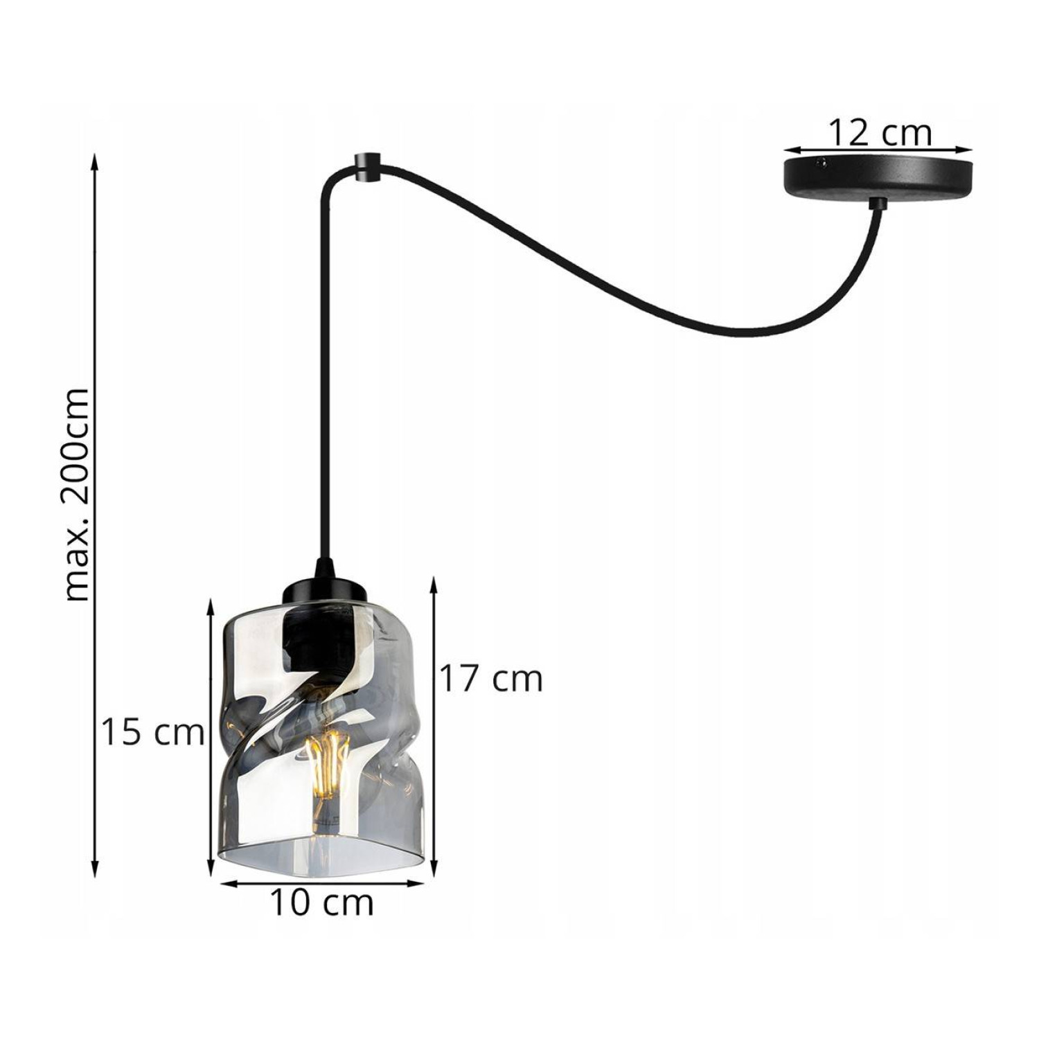 Moderní závěsné svítidlo se skleněným stínidlem SPIDER NIKI 2195/1 foto4