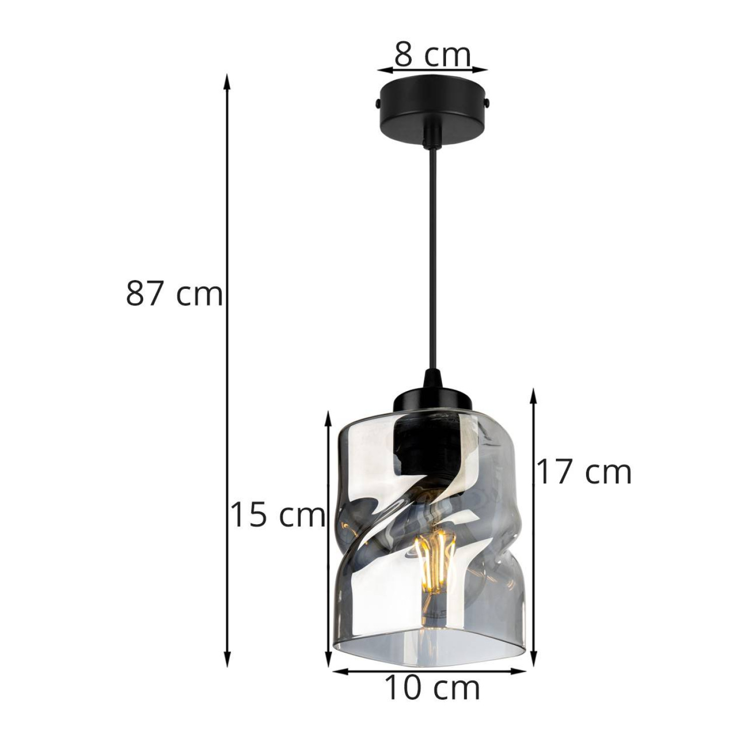 Moderní závěsné svítidlo se skleněným stínidlem NIKI 2195/1 foto3
