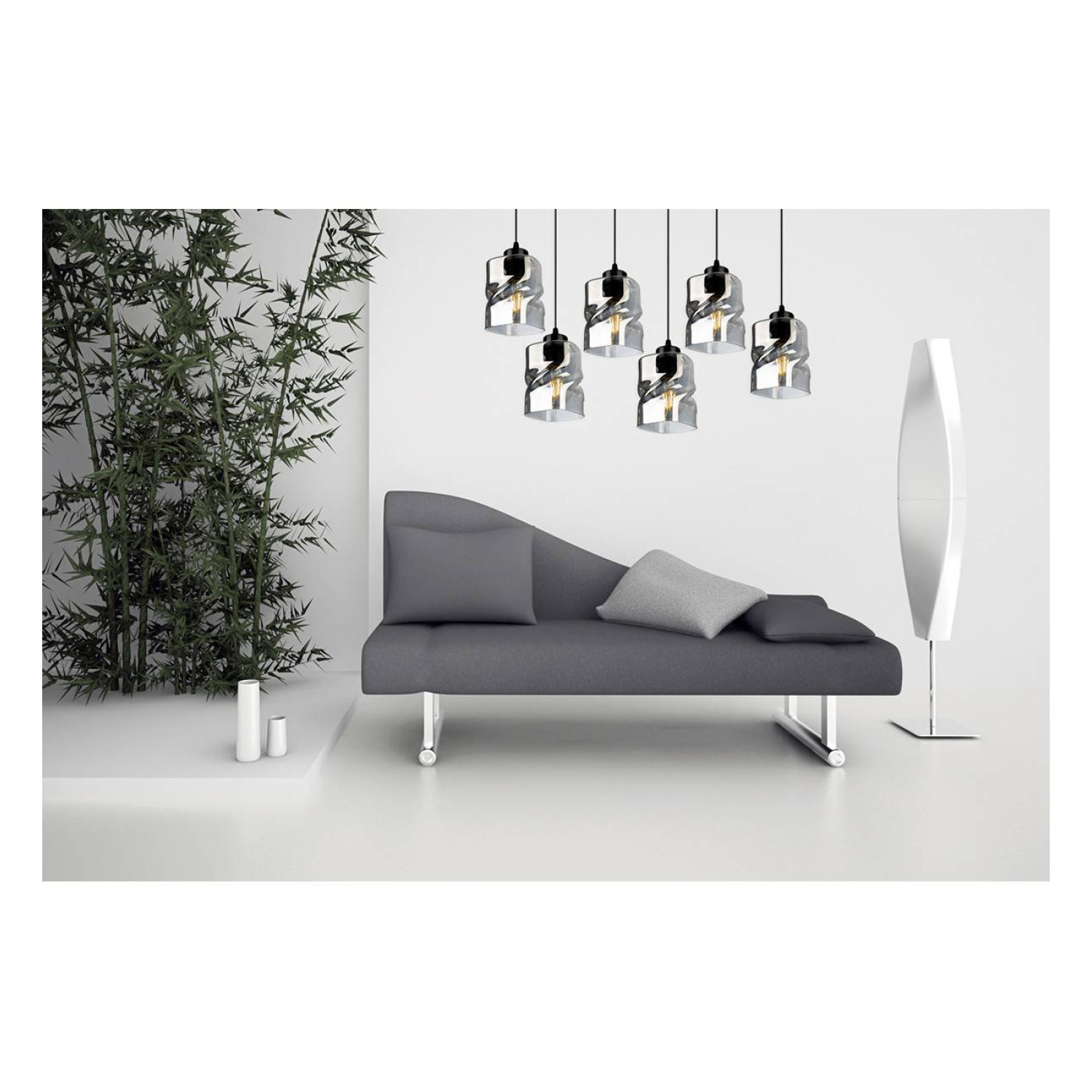 Moderní závěsné svítidlo se šesti skleněnými stínidly NIKI 2195/6 foto5