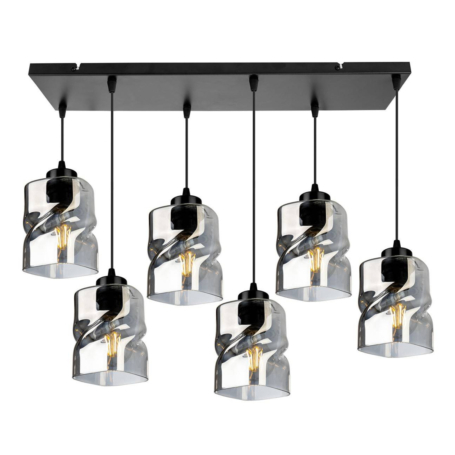 Moderní závěsné svítidlo se šesti skleněnými stínidly NIKI 2195/6
