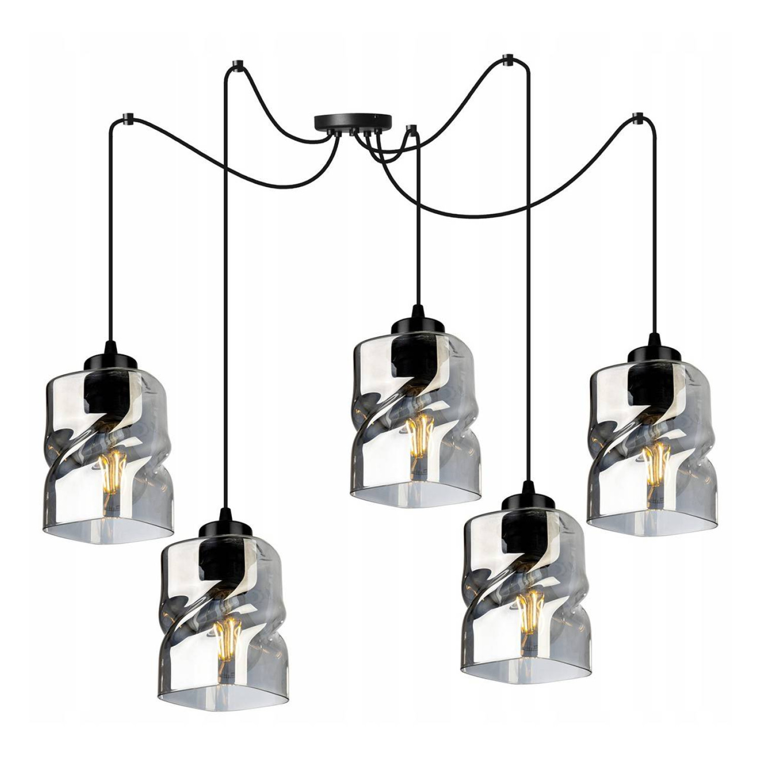 Závěsná lampa Spider Loft se skleněnými stínidly SPIDER NIKI 2195/5