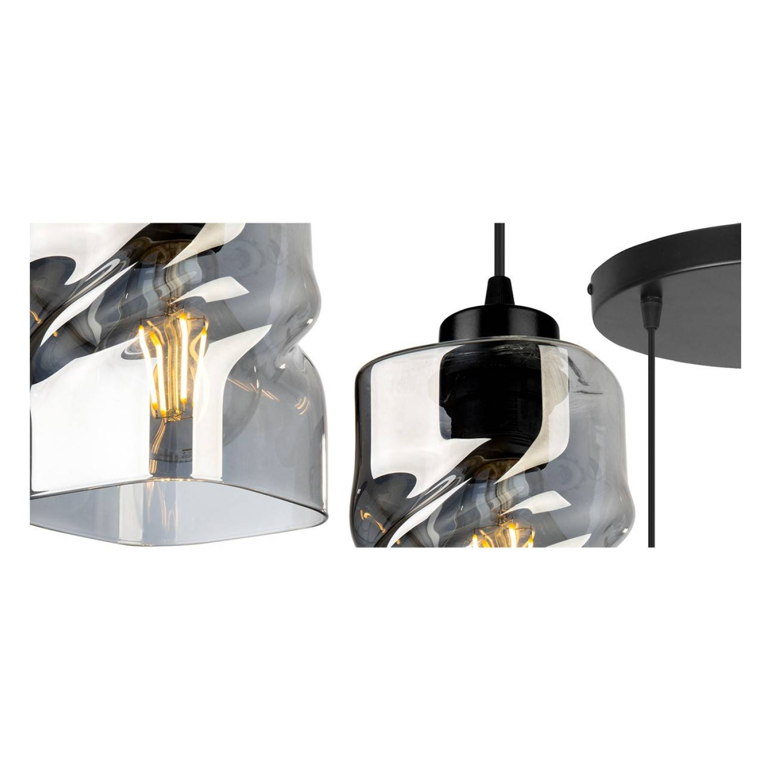 Moderní LED závěsné svítidlo se skleněnými stínidly NIKI 2195/3/OW foto3