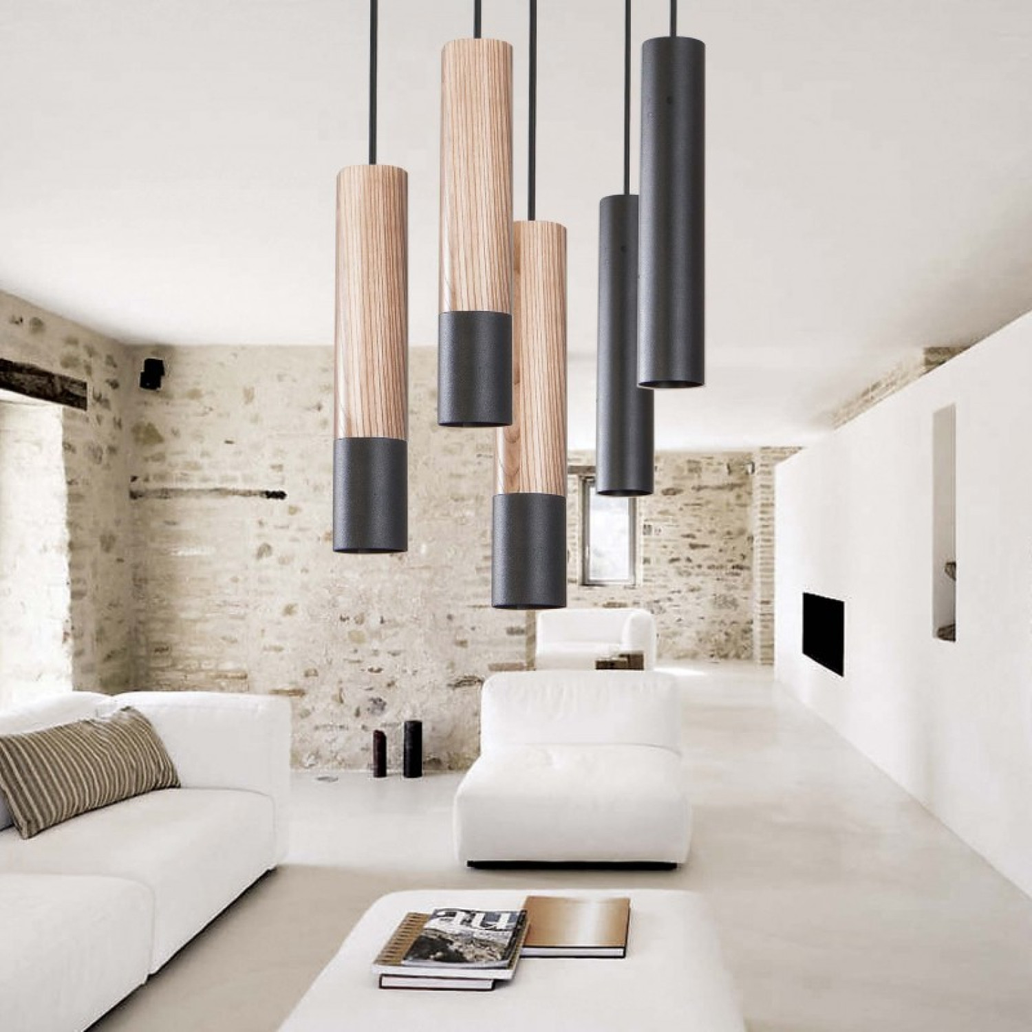 Závěsný lustr na lanku 40555 "GLAZE WOOD" foto4