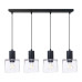 Pendant lamp black bar and clear glass square lampshades 50007 "Roberto" foto5
