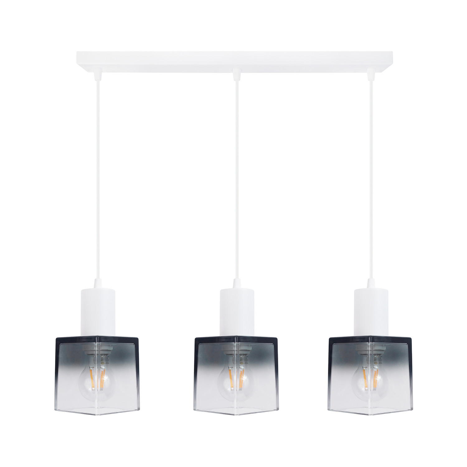 White pendant lamp with Square lampshades 60603 "Roberto" foto2