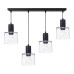 Pendant lamp black bar and clear glass square lampshades 50007 "Roberto" foto5