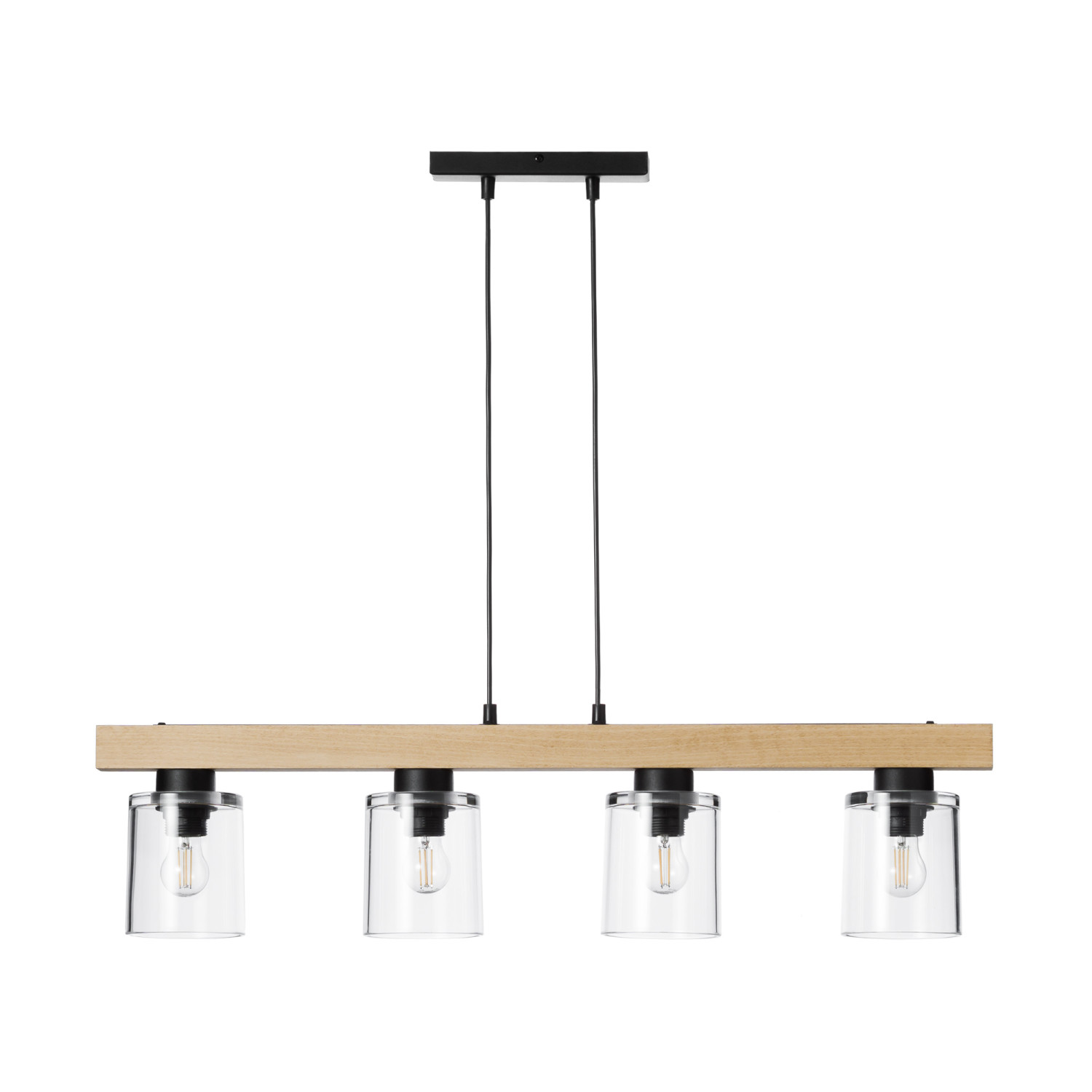 Dřevěné závěsné s transparentním skleněnými stínidly 40409 "Rustic Radiance" foto4