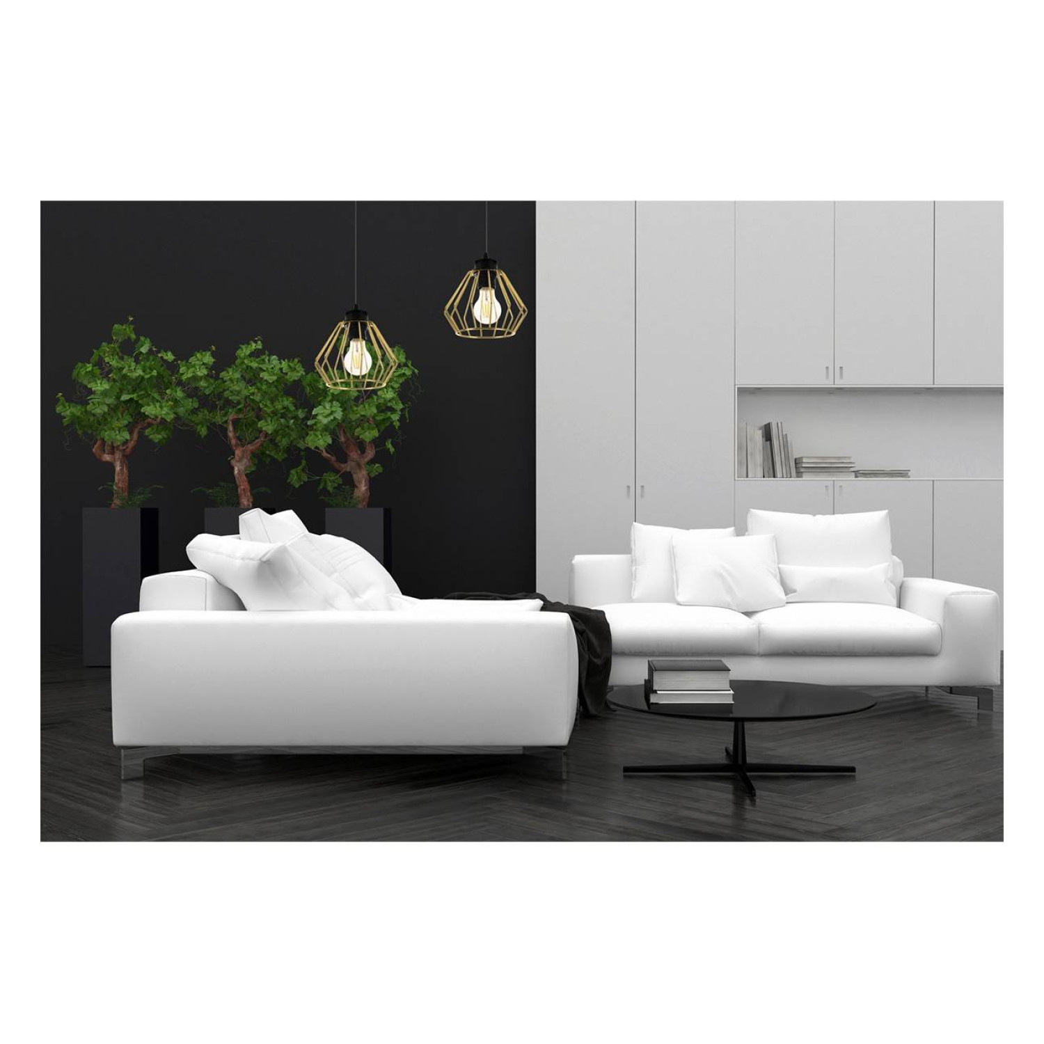 Závěsné svítidlo na lanku s kovovými stínítky SANTOS 2214/2 foto2