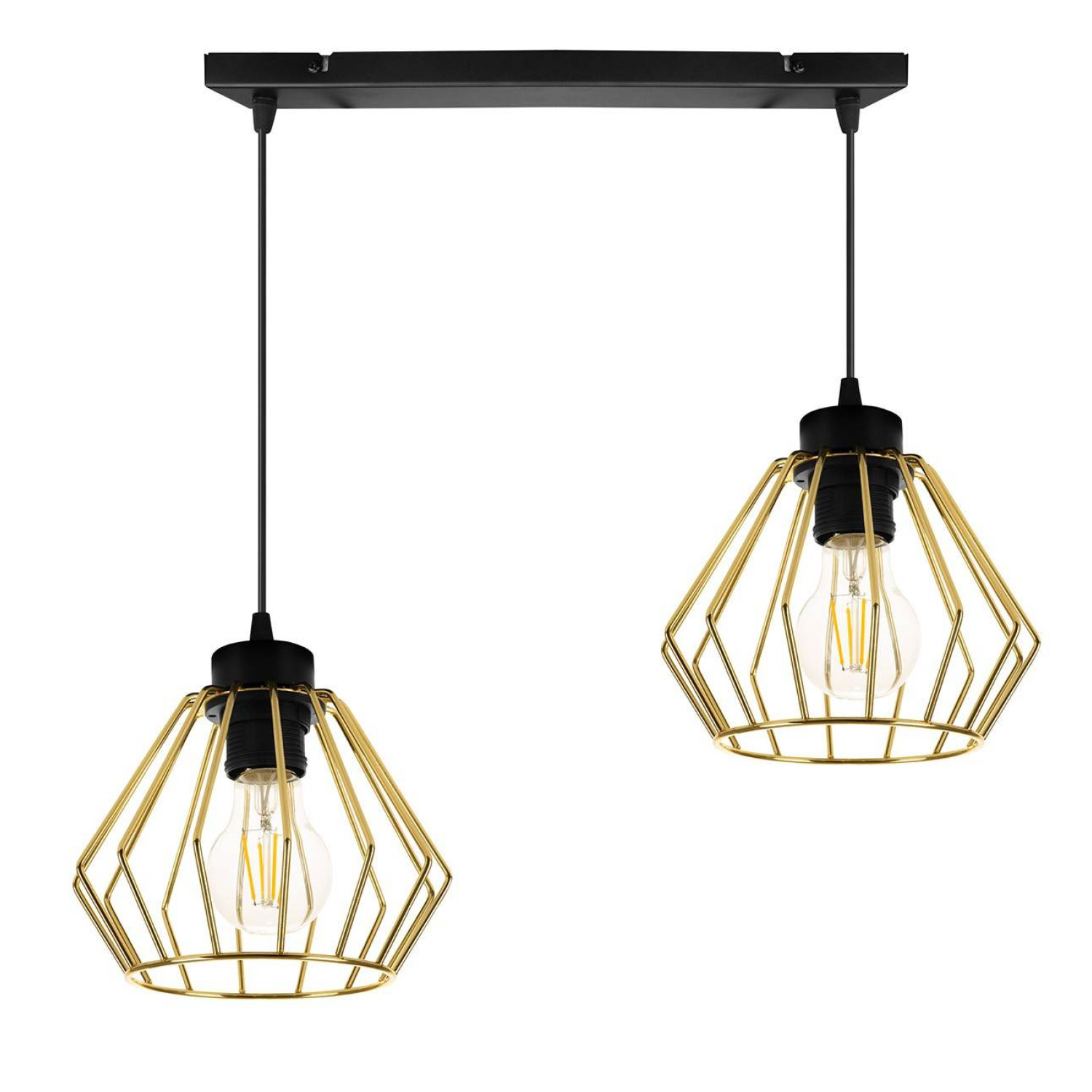 Závěsné svítidlo na lanku s kovovými stínítky SANTOS 2214/2 foto3