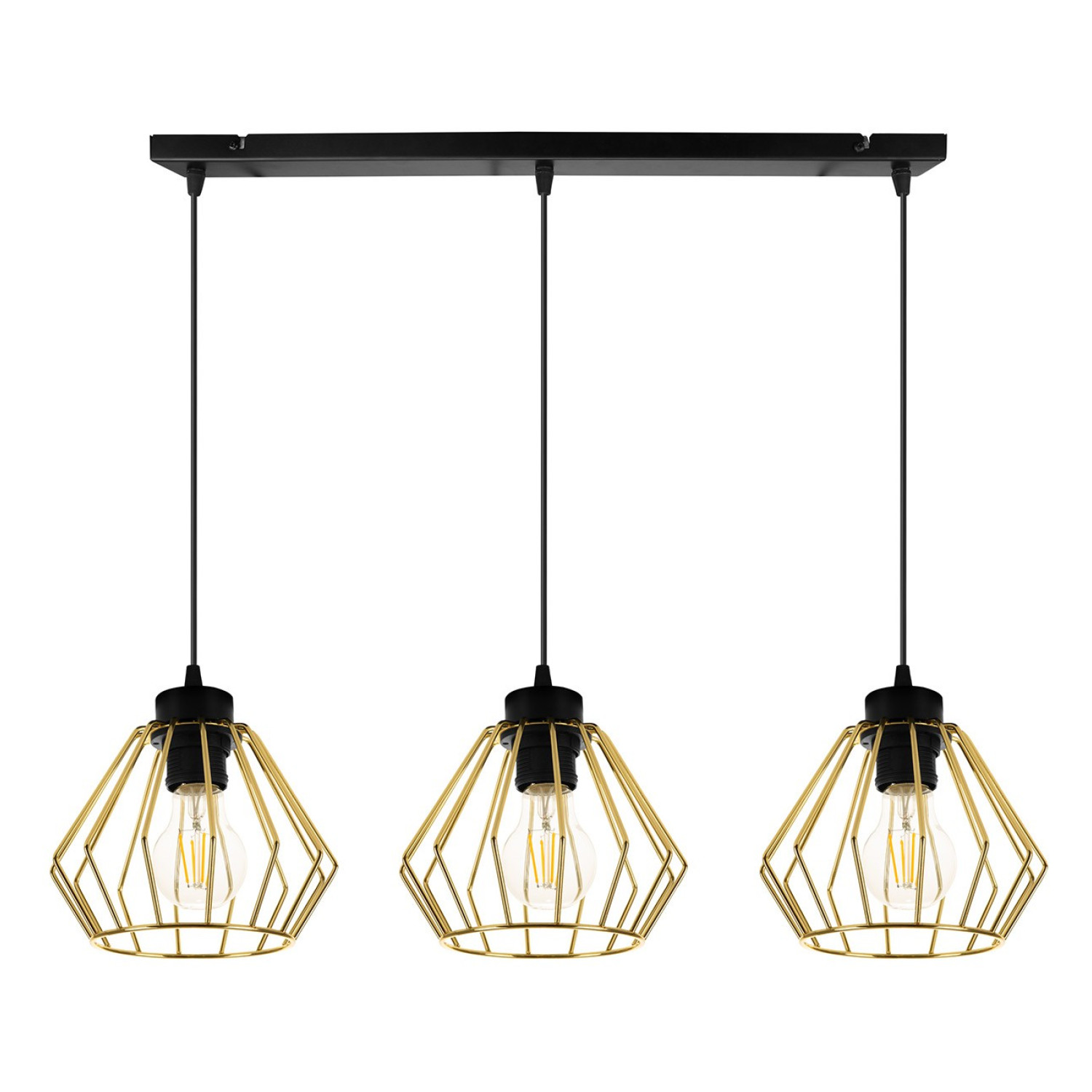 Závěsné svítidlo na lanku s kovovými stínítky LH007 "SANTOS LOFT"