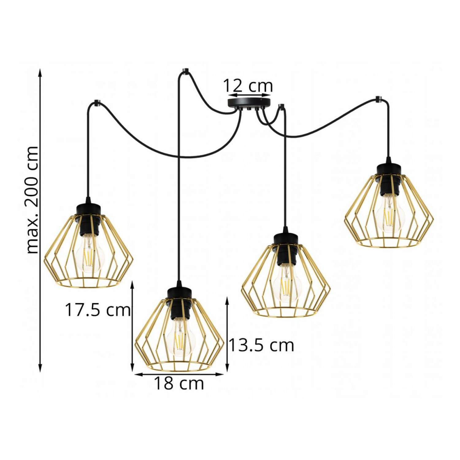 Nastavitelné závěsné svítidlo SPIDER SANTOS 2213/4 foto5