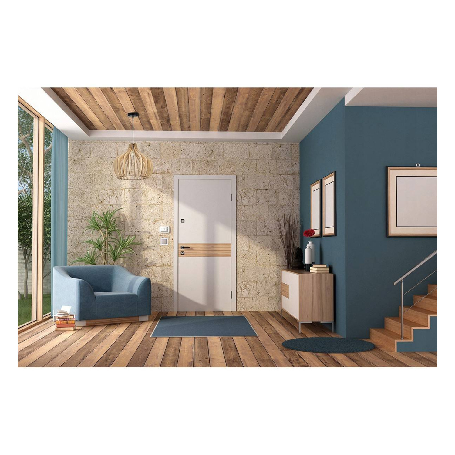 Designové dřevěné závěsné stropní svítidlo TIMBER 2363/1 LH032 foto5