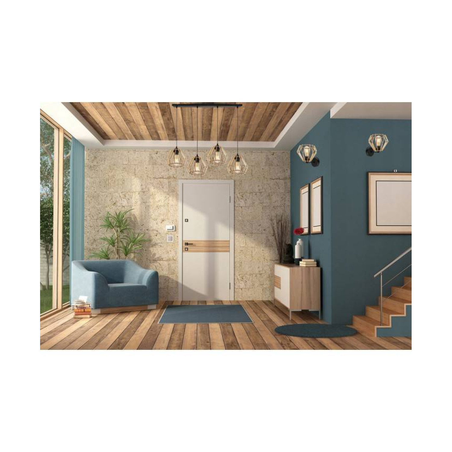 Moderní svítidlo s dřevěnými stínidly v skandinávském stylu TIMBER 91444 foto5