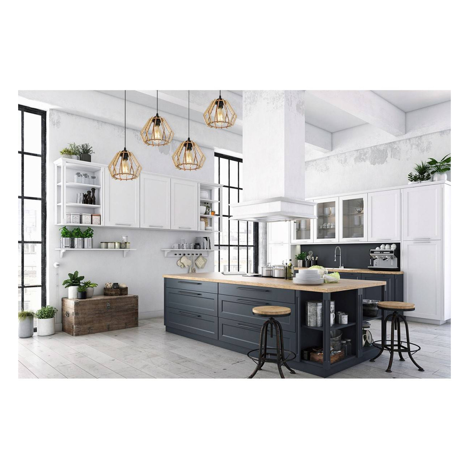 Moderní svítidlo s dřevěnými stínidly v skandinávském stylu TIMBER 91444 foto8