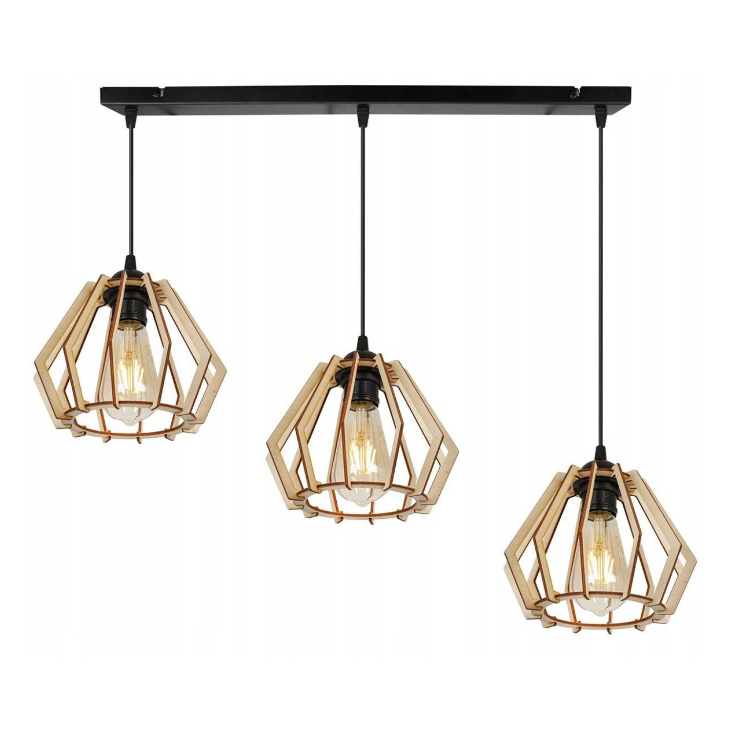 Moderní svítidlo s dřevěnými stínidly v skandinávském stylu TIMBER 2360/3 foto2