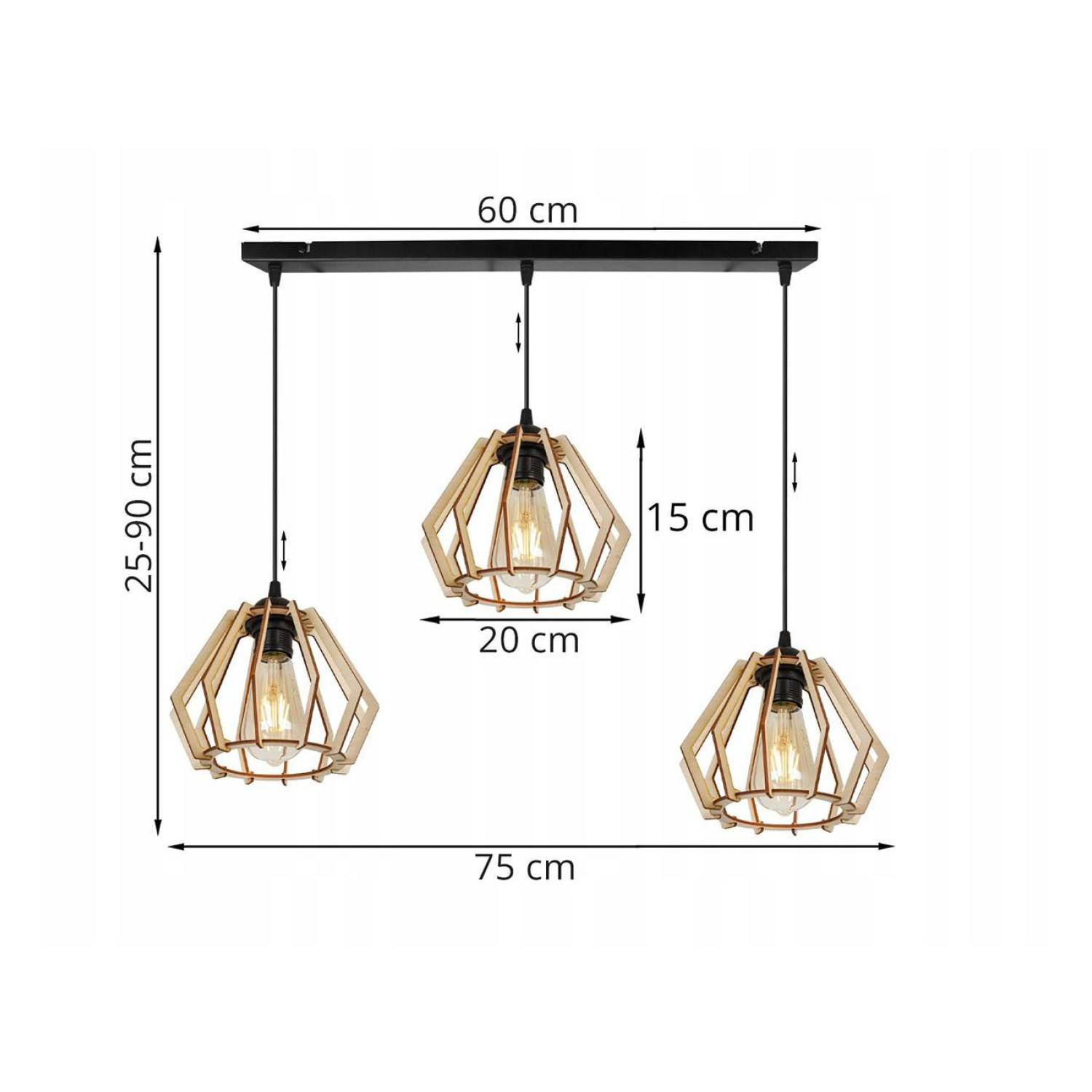 Moderní svítidlo s dřevěnými stínidly v skandinávském stylu TIMBER 2360/3 foto3