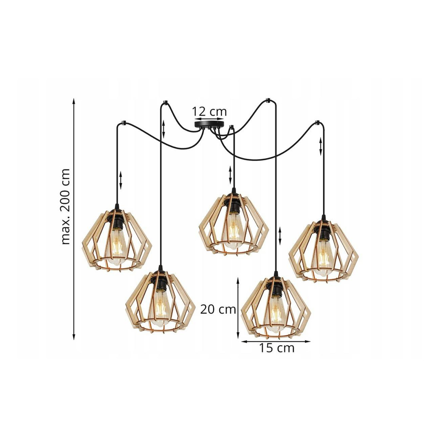 Originální dřevěná lampa Spider ve stylu Boho SPIDER TIMBER 2360/4 foto3